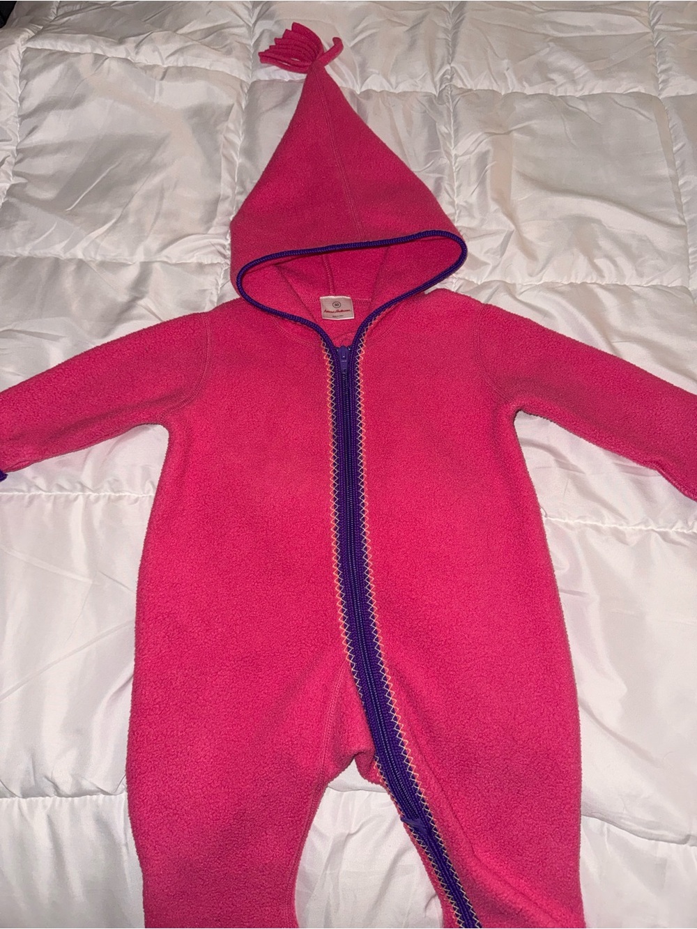 Hannah Anderson vintage Pink Hooded Fleece One-Piece for Kids - Cozy Zip Front